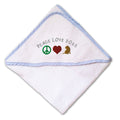 Baby Hooded Towel Peace Love Dogs Embroidery Kids Bath Robe Cotton