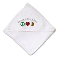Baby Hooded Towel Peace Love Dogs Embroidery Kids Bath Robe Cotton