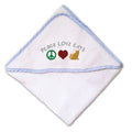 Baby Hooded Towel Peace Love Cats Embroidery Kids Bath Robe Cotton