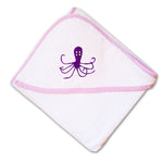 Baby Hooded Towel Octopus Purple Embroidery Kids Bath Robe Cotton - Cute Rascals