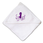 Baby Hooded Towel Octopus Purple Embroidery Kids Bath Robe Cotton - Cute Rascals