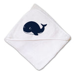 Baby Hooded Towel Whale Sea Animal Embroidery Kids Bath Robe Cotton - Cute Rascals