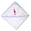 Baby Hooded Towel Tall Flamingo Pink Full Body Embroidery Kids Bath Robe Cotton