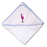 Baby Hooded Towel Tall Flamingo Pink Full Body Embroidery Kids Bath Robe Cotton - Cute Rascals