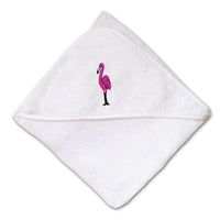 Baby Hooded Towel Tall Flamingo Pink Full Body Embroidery Kids Bath Robe Cotton - Cute Rascals