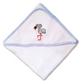 Baby Hooded Towel Cartoon White Flamingo Embroidery Kids Bath Robe Cotton