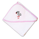Baby Hooded Towel Cartoon White Flamingo Embroidery Kids Bath Robe Cotton - Cute Rascals
