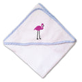 Baby Hooded Towel Flamingo Pink and Lavender Embroidery Kids Bath Robe Cotton