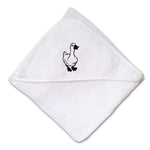 Baby Hooded Towel Duck Black Outline Embroidery Kids Bath Robe Cotton - Cute Rascals