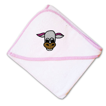 Baby Hooded Towel Funny Cow Face Embroidery Kids Bath Robe Cotton