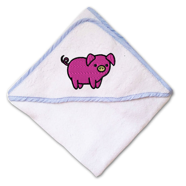 Baby Hooded Towel Pink Piggy Embroidery Kids Bath Robe Cotton - Cute Rascals