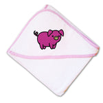 Baby Hooded Towel Pink Piggy Embroidery Kids Bath Robe Cotton - Cute Rascals