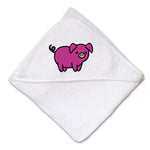 Baby Hooded Towel Pink Piggy Embroidery Kids Bath Robe Cotton - Cute Rascals