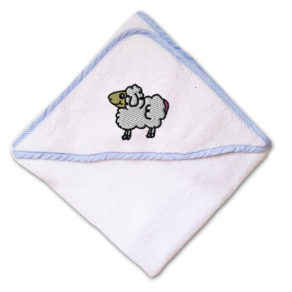Baby Hooded Towel Cartoon Sheep Side Embroidery Kids Bath Robe Cotton - Cute Rascals