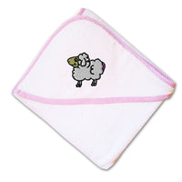 Baby Hooded Towel Cartoon Sheep Side Embroidery Kids Bath Robe Cotton - Cute Rascals