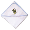 Baby Hooded Towel Boer Goat Happy Face Embroidery Kids Bath Robe Cotton