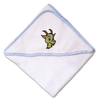 Baby Hooded Towel Boer Goat Happy Face Embroidery Kids Bath Robe Cotton