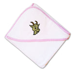 Baby Hooded Towel Boer Goat Happy Face Embroidery Kids Bath Robe Cotton - Cute Rascals