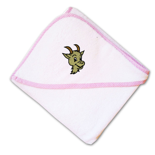 Baby Hooded Towel Boer Goat Happy Face Embroidery Kids Bath Robe Cotton - Cute Rascals