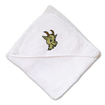 Baby Hooded Towel Boer Goat Happy Face Embroidery Kids Bath Robe Cotton - Cute Rascals