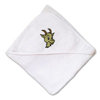 Baby Hooded Towel Boer Goat Happy Face Embroidery Kids Bath Robe Cotton - Cute Rascals
