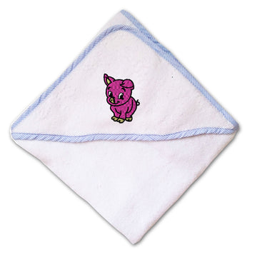 Baby Hooded Towel Cute Smiley Baby Pig Embroidery Kids Bath Robe Cotton