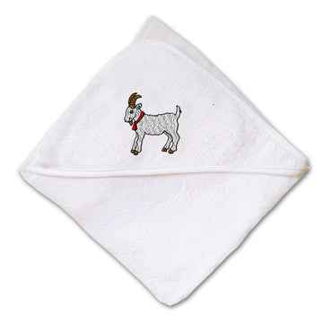 Baby Hooded Towel Boer Goat Bell Scarf Embroidery Kids Bath Robe Cotton