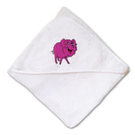 Baby Hooded Towel Smiley Pig Embroidery Kids Bath Robe Cotton - Cute Rascals