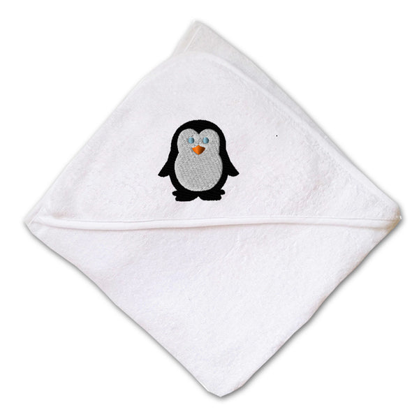 Baby Hooded Towel Baby Penguin Embroidery Kids Bath Robe Cotton - Cute Rascals
