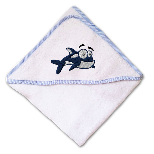 Baby Hooded Towel Cartoon Killer Whale Orca Embroidery Kids Bath Robe Cotton - Cute Rascals