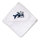 Baby Hooded Towel Cartoon Killer Whale Orca Embroidery Kids Bath Robe Cotton - Cute Rascals