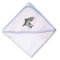 Baby Hooded Towel Big Angry Shark Embroidery Kids Bath Robe Cotton