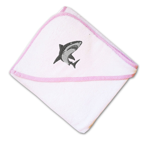 Baby Hooded Towel Big Angry Shark Embroidery Kids Bath Robe Cotton - Cute Rascals