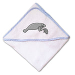 Baby Hooded Towel Sea Lion and Baby Embroidery Kids Bath Robe Cotton - Cute Rascals