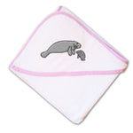 Baby Hooded Towel Sea Lion and Baby Embroidery Kids Bath Robe Cotton - Cute Rascals