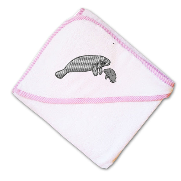Baby Hooded Towel Sea Lion and Baby Embroidery Kids Bath Robe Cotton - Cute Rascals