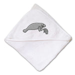 Baby Hooded Towel Sea Lion and Baby Embroidery Kids Bath Robe Cotton - Cute Rascals