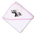 Baby Hooded Towel Angry Shark Face Outline Embroidery Kids Bath Robe Cotton