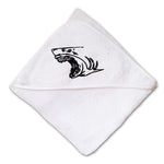 Baby Hooded Towel Angry Shark Face Outline Embroidery Kids Bath Robe Cotton - Cute Rascals