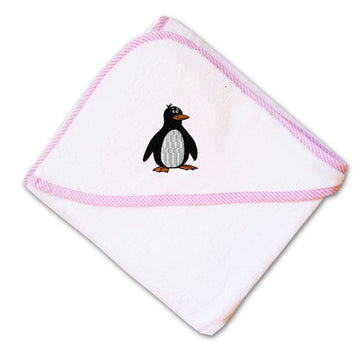 Baby Hooded Towel Penguin Big Peak Embroidery Kids Bath Robe Cotton