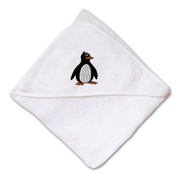 Baby Hooded Towel Penguin Big Peak Embroidery Kids Bath Robe Cotton - Cute Rascals