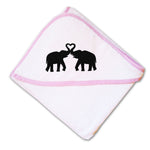 Baby Hooded Towel Elephant Couple Embroidery Kids Bath Robe Cotton - Cute Rascals