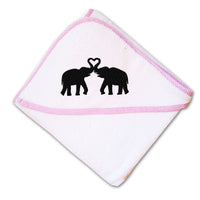 Baby Hooded Towel Elephant Couple Embroidery Kids Bath Robe Cotton - Cute Rascals