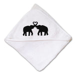 Baby Hooded Towel Elephant Couple Embroidery Kids Bath Robe Cotton - Cute Rascals