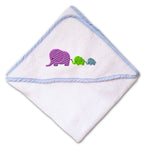 Baby Hooded Towel Elephant Family Mother Babies Embroidery Kids Bath Robe Cotton - Cute Rascals
