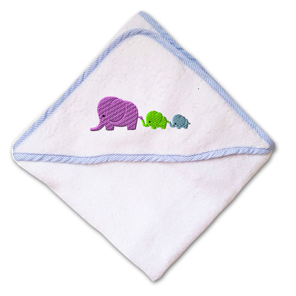 Baby Hooded Towel Elephant Family Mother Babies Embroidery Kids Bath Robe Cotton - Cute Rascals