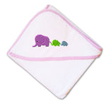 Baby Hooded Towel Elephant Family Mother Babies Embroidery Kids Bath Robe Cotton - Cute Rascals