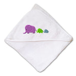Baby Hooded Towel Elephant Family Mother Babies Embroidery Kids Bath Robe Cotton - Cute Rascals