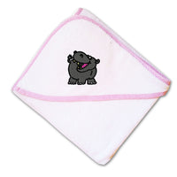 Baby Hooded Towel Smiley Hippopotamus Embroidery Kids Bath Robe Cotton - Cute Rascals