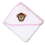 Baby Hooded Towel Cute Monkey Face Embroidery Kids Bath Robe Cotton - Cute Rascals